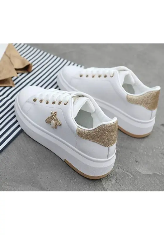 Bee sneakers gold