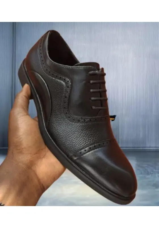 black Empire laced leather shoe