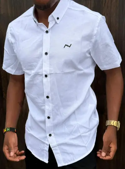 Casual White slim short sleeve fit