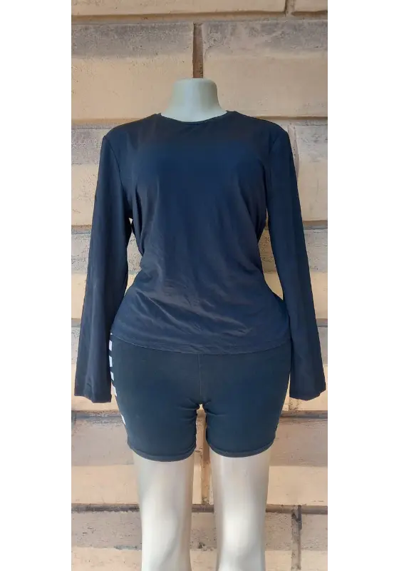 Long sleeve workout t shirt and short