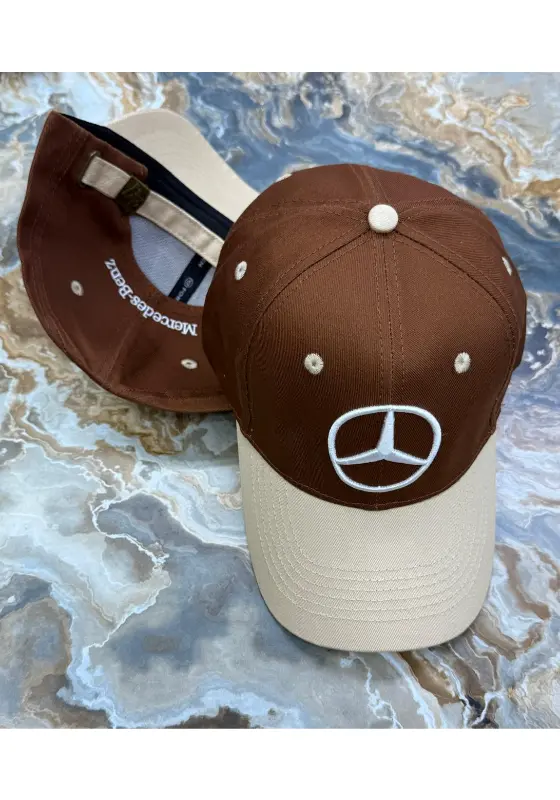 Mercedes-Benz brown and beige baseball cap