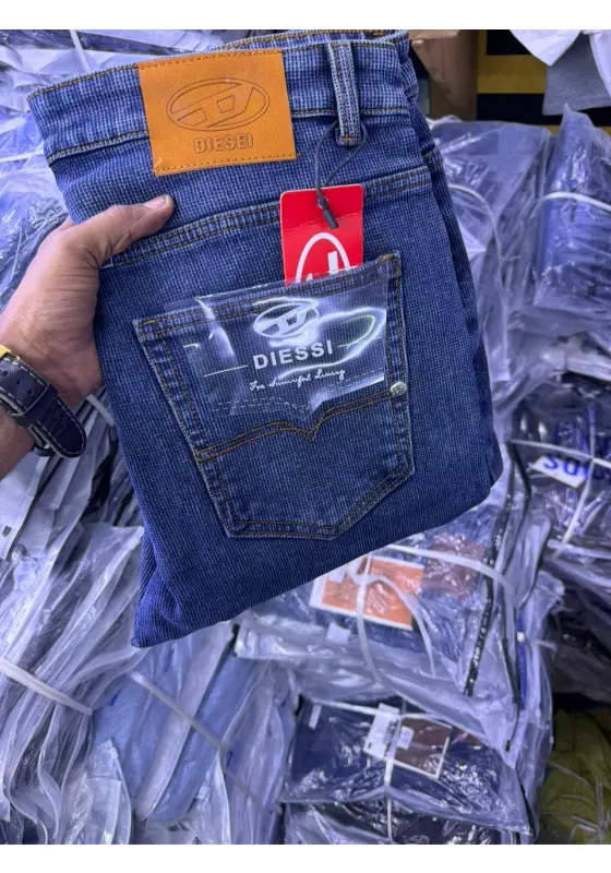 blue denim Diessi brand jeans