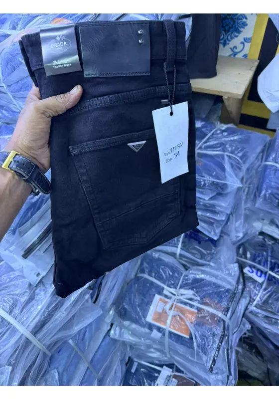 black Prada straight-leg jeans